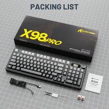ATTACK SHARK X98PRO 无线机械键盘，多功能旋钮和 TFT 屏幕，三模蓝牙/2.4GHz/USB-C 有线键盘，支持热插拔 RGB 背光，内置 4000mAh 云盘，适用于 Windows/PC/Linux/游戏玩家，节日礼物，儿童礼物，2026 新年礼物 - Monnlit Night/ / Cheese/ Star Black - 彩色 - 查看 9