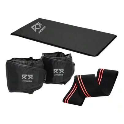 Kit Colchonete Com Par Caneleira 3kg Mais Hip Band Leve Academia