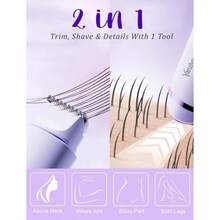 Maquinilla de afeitar eléctrica recargable 2 en 1 sin dolor para cara cuerpo con doble cabeza recortadora y afeitadora afeitadora impermeable para una piel suave-035 - Rosado - Ver 6