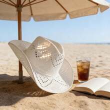 Hollowed Out Western Cowboy Hat Free Interpretation To Create An Extraordinary Vintage Style Personality Statement To Feel The Western Style And Free Soul - 白色 - 查看 2