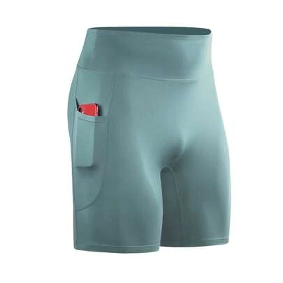 Pantalones cortos de compresión para correr de verano para hombres, pantalones cortos deportivos de media elástica con bolsillo, adecuados para teléfono móvil, para ejercicio matutino