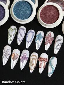 12 couleurs de poudre à ongles arc-en-ciel holographique, fine poussière de paillettes multicolores holographiques de licorne arc-en-ciel, pour la conception d'ongles de salon et de DIY, fournitures pour ongles de mariage - Multicolore - Voir 5
