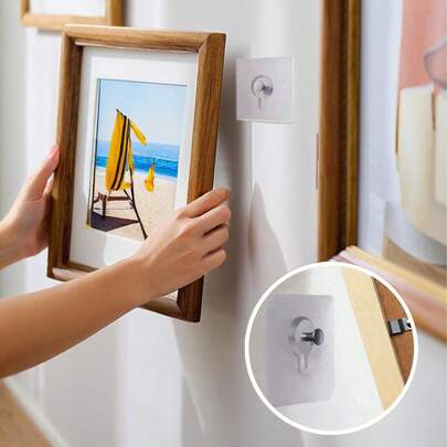 Bộ 30 móc treo tranh ảnh chịu lực cao, không cần khoan, không cần đinh, dùng để treo ảnh, tranh vẽ, tranh canvas, tác phẩm nghệ thuật, áp phích, tranh in, trang trí nhà cửa, phòng ngủ, phòng khách, phòng tắm. Bộ phụ kiện treo tường.