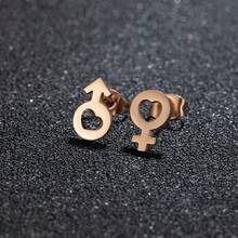 1 paire de boucles d'oreilles unisexes en acier inoxydable, design minimaliste, polyvalentes pour un port quotidien ou pour les sorties - GED519 - Voir 4
