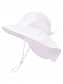 Baby/Toddler Wide Brim Sun Hat With Neck Flap, Essential For Beach & Vacation - 1PC - View 23