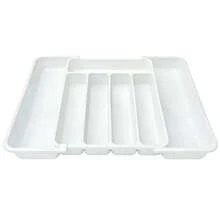 Expandable Kitchen Drawer Organizer - Adjustable Cutlery Tray, Knife & Utensil Holder, Multi-Function Kitchen Storage Solution, Black, Medium Size - Multicolor - View 10