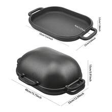 LIVINGANDHOME Cast Iron Bread Pan,Kitchen Tools - Black - View 7