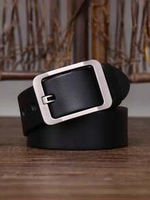 Men's Casual Reversible Belt With Large Metal Automatic Ratchet Buckle - Multicolor - View 9