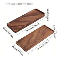 1pc Natural Walnut Wood Rectangular Tray - 11.8 Inch Large Bathroom Countertop Storage Box, Large Oval Rectangular Bathroom/Vanity Organizer Rack, Polished Natural Wood Grain, Minimalist Natural Walnut Wood Shelf, Christmas Gift - None - View 9