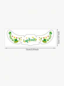 1pc Fashionable St. Patrick's Day Face Tattoo Sticker, Waterproof Sweatproof Irish Festival Party Clover Lucky Atmosphere Makeup Sticker - Multicolor - View 7