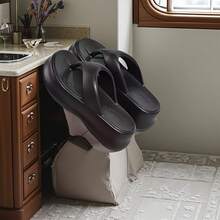 ASOFTER Women's Black Casual Slip-On Sandals, Thick Sole Minimalist Design, Suitable For Spring/Summer, Cherry Blossom Season, Ramadan, Graduation - Black - View 5