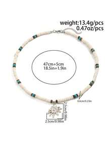 1件嘻哈风不锈钢太阳椰壳串珠项链，魅力十足，摇滚朋克范儿，高端日常街头风，夸张时尚男女皆宜项链礼物 - 項鍊 - 查看 9