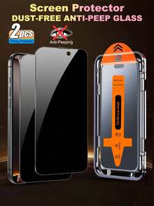 ZYONS 两片装 9H 高硬度防窥屏保护膜，兼容 ，一次安装，精准贴合，无气泡或边缘翘起，正面显示超清晰，侧边隐私保护，触感顺滑，防刮擦/防尘/防水/防指纹，兼容 17 Pro Max、17 Pro、17 Air、17、16、16 Plus、16 Pro、16 Pro Max、15、14、13、Mini、12、11、XS Max、XR - 彩色 - 查看 8