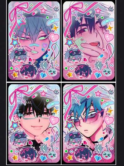 4张2026新款外星人舞台造型迷你卡片，3英寸即时照片装饰 - 完美礼物、生日礼物、理想礼物、惊喜礼物、节日礼物、情侣礼物、万圣节礼物、圣诞礼物、游戏爱好者精致礼物