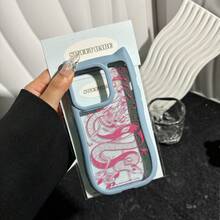 おしゃれなイヤホン払いき耐衝撃性、塗装済みみ、 17 Pro Max、16 Plus、15、14、13、12を使うにデザインされたスマホケース - ブルー - チェックする 12