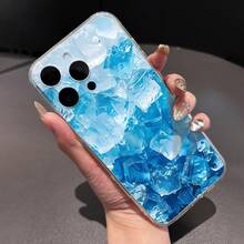 A Phone Case Featuring a Summer-Themed Design with Refreshing Ice Cubes, UV Printing, And Angel Eyes. This TPU Translucent Shell Offers 360-Degree Protection for Various for  Models Including 17 11, 12, 13, 14, 15, 16 Pro Max, XR, X/XS, 7, 8 Plus, SE, And Mini, Making It an Ideal Gift for Birthdays for Both And . - Transparente - Ver 8