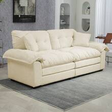 Sofas & Couches - Beige + Upholstered + 2 Seat - View 2