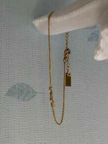 1 PC Sparkling Blue Square Lace Hollow Bracelet - Women's Elegant Fashion Jewelry - Simple Letter Bracelet - View 1