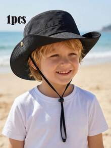 Mũ tai bèo unisex cho trẻ em, chất liệu nhanh khô, chống nắng, thích hợp cho các hoạt động thể thao ngoài trời, leo núi, cắm trại, mùa xuân/hè. - Người đánh cá cuộn tròn màu đen - Xem 4