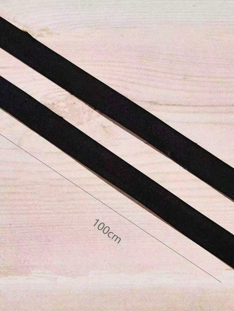 1 Pair 100cm Flat Black Satin Silk Shoelaces, Suitable For Sneakers, Skate Shoes, Dress Shoes, Shoe Accessories (Shoelaces Only, Shoes Not Included) - Black - View 2