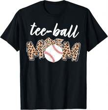 1Pc Teeball Leopardo Divertido Teeball Mamá Día de la Madre Camiseta Unisex Camiseta para Mujeres, Camiseta para Hombres, Estilo Unisex, Camiseta Deportiva, Camiseta de Fiesta, Camiseta de Regalo, Talla S-4XL, 100% algodón, Negra - Negro - Ver 10