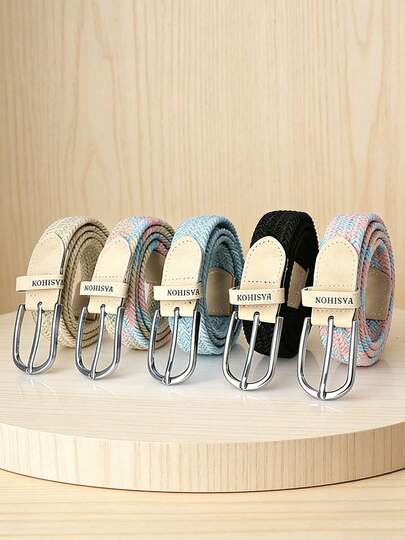 1条时尚编织弹力腰带 - 透气、可调节，女士高尔夫休闲裤配饰 - 舒适、柔软、耐用