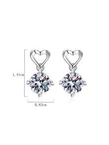 BLOVEMEE 2pcs Luxury 925 Sterling Silver 1Carat X 2 Moissanite Stud Earrings, Suitable For Commute, Party, Vacation, Birthday, Valentine's Day, Mother's Day, Wedding Anniversary, Christmas, Jewelry Gift For Women - EH0025M - View 4