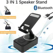 Altavoz inalámbrico portátil con soporte para teléfono - Negro - Ver 2