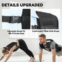8kg Adjustable Weighted Vest With Reflective Strips | Running & Exercise Vest, Black - Default - View 7