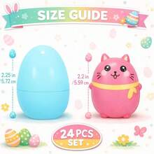 Bộ 12/24/48 quả trứng Phục Sinh đã được đóng gói sẵn, bên trong có đồ chơi mềm dẻo giúp giảm căng thẳng, phù hợp cho bé trai, bé gái, trẻ em và người lớn. Tuyệt vời để nhét vào trứng Phục Sinh, giỏ quà tặng, phần thưởng trong lớp học, quà tặng tiệc tùng, túi kẹo. Màu sắc và kiểu dáng ngẫu nhiên. - Lễ Phục Sinh 2 - Xem 4