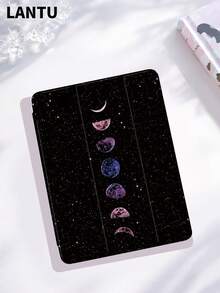 1个闪亮日月图案平板电脑保护套，兼容苹果10.2英寸、11英寸（2020/2021款）、（A16）11英寸第11代（2025款）、第9/10代、Air 4代（10.9英寸）、Galaxy Tab S6 Lite 10.4英寸等平板电脑，防摔，带笔槽，支持睡眠/唤醒功能，斋月礼物 - 彩色 - 查看 2