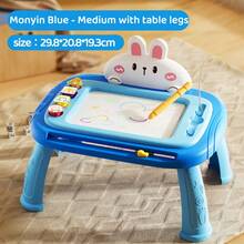 1pc Children's Magnetic Drawing Board, 4-Color Partitioned Doodle Board, Small Drawing Toy With Anti-Throw Rope Design - Multicolor - View 13