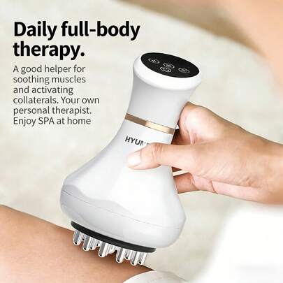 HYUNDAI 經絡刷HY-012 電動按摩功能 無線便攜 typeC接口 9檔震動理療 深層組織按摩 適用於頸部、肩部、背部、手臂和腿部