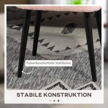 Square Pink Cashmere-Look Stool With Steel Legs, Ideal Footrest For The Living Room And Bedroom. - Pink - View 6