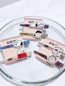 Snoopy Large Duckbill Hair Clips Set, 3 Styles with 2 Pieces Each, Cute Cartoon Character Printed Design, Strong Grip Alligator Barrettes for Secure Daily Hairstyling, Lightweight and Comfortable Decorative Hair Accessories for Women and, Part, Suitift, for Searers Sl. Couples, Birthdays, Holidays and Sweet Everyday Surprises - 彩色 - 查看 9