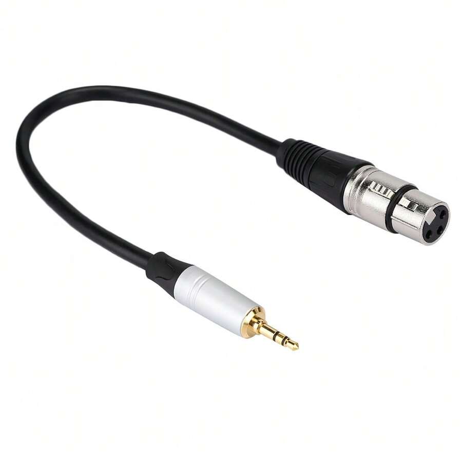 Stereo 3.5mm Male to XLR Female Audio Cable Converter 3.5mm Apapter 0.3m Length - Negro - Ver 1