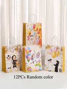 4/10pcs Decorative Party Gift Bags, Tote Bags, Gift Bags, Shopping Bags, Party Bags, Party Gift Bags, Craft Handles, Party Gifts, Birthday Decorations, Party Gift Decorations, Wedding Decorations - Multicolor - View 10