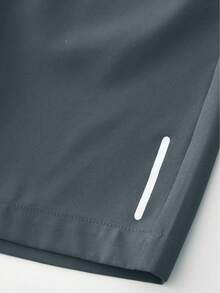 1 pièce Short de sport décontracté pour garçons, couleur unie, mode et polyvalent pour l'extérieur, l'été - Gris foncé - Voir 6