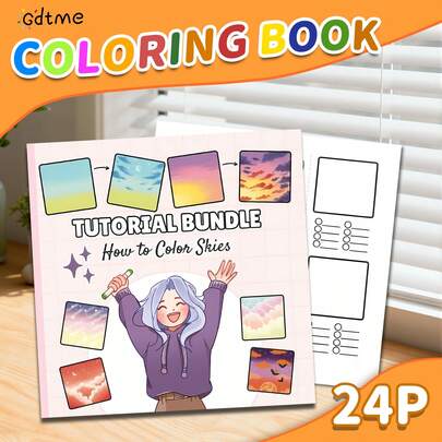 GDTME Step-By-Step Tutorial: How To Draw The Sky - Covers Sunset, Sunrise, Starry Night, And Cloudy Sky Patterns, Suitable For Creative Learning Scenes, Children And Adults, Applicable For Easter, Mother's Day, Father's Day, Back To School, Birthday Party, Wedding Season, Perfect Gift. Art And Handcraft To Decorate Rooms, Bedrooms, Cozy Spaces, Coloring.