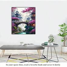 SNA 2026 New Style Flower Bridge Ancient Tower Cross Stitch Kits DIY Handmade Fabric Cloth Cross Embroidery Sewing Set Home Deco Diy Kit Crafts Embroidered Embroidery Kit Cross Stitch Kits Crochet Kit Punch Needle Kit Sewing Accessories Sewing Kit Embroidery Thread Craft Kit Stitch Stuff Sewing Patterns Crochet Craft Supplies Embroidery Kit Beginners Sewing Pattern - Need to Embroider By Yourself, No Frame - View 5