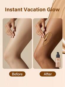 快速无日晒美黑乳液，适用于面部和身体，无需日晒即可拥有阳光亲吻般的健康肤色，轻松打造自然古铜色——不持久美黑——数秒即可冲洗干净，滋润并柔滑干燥肌肤。 - 棕色 - 查看 3