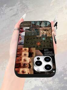 1PC StrangerCollage Pattern Fashionable Men's And Women's Anti Drop Phone Case, Suitable For IPhone 17/17PRO/17AIR/17PROMAX/16E/16/16PRO/16PLUS/16PROMAX/15/15PROMAX/14/14PLUS/14PROMAX/14PROMAX/13/1 - 黑色 - 查看 7