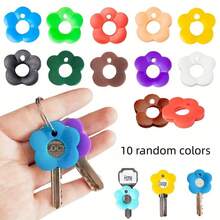 2/10/20/3pcs Estilo Aleatorio - Funda de Llave de Silicona Colorida con Forma de Flor, Funda Protectora Elástica para Llaves, Múltiples Colores Disponibles, Previene que las Llaves se Ensucien y se Dañen - Multicolor - Ver 5