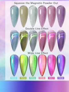 1/5 件装 10 毫升双光猫眼胶，奢华 9D 磁性猫眼胶，UV 指甲胶，DIY 美甲饰品，适合美甲师使用 - 彩色 - 查看 3