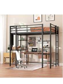 Marco de Cama Metálico, Marco de Cama de Metal Antideslizante,Marco de Cama de Plataforma Duradera, Fácil Montaje, Resistente y Duradero,Litera Base Cama Individual Marco Metal Economicas Tubo - Negro - Ver 8