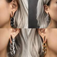 1pc 6mm New Chain Ear Weights Hangers Plugs Expander Stainless Steel Piercing Earrings Women Man Fashion Jewelry Gift - Chain - View 2