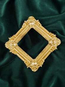 1pc Vintage Resin 3D Floral Pattern Gold Color Prop Photo Frame, Decor Accessory For Photography, Miniature House Decoration, Holiday Atmosphere 1J4P - Gold - View 10