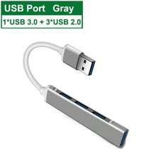 VAORLO USB-C 3.0 Type-C 4-Port Multi-Function USB Hub Adapter, OTG Compatible For Huawei Pro 13/15 Air Pro PC Computer Accessories - Grey - View 14