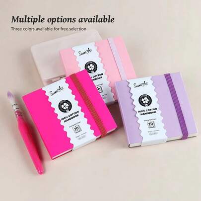 1pc Mini Cotton Sealing Glue Watercolor Travel Notebook Hot Pressed 300gsm Drawing Paper 20 Sheets For Art Supplies 8*8cm