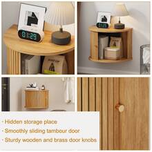 Floating Nightstand,Wooden Wall-Mounted Bedside Table With Storage And Sliding Door,Mid Century Modern Floating Side Table For Living Room, Bedroom,Entryway And Home Decor - Mustard Yellow - View 4